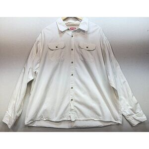 Wrangler Men's Premium Quality Shirt Long Sleeve Denim Size 3X White Button Down